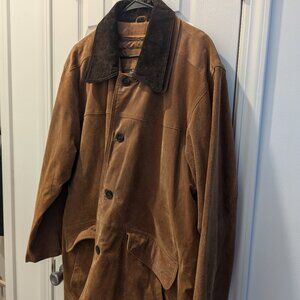 George men's Faux Leather Brown Suede Jacket